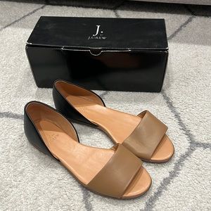 J. Crew Morgan Leather Peep-Toe Flats